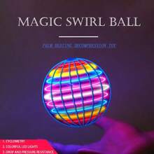 飞行球回旋镖玩具，升级版魔法UFO迷你无人机带LED灯，手控悬浮球，适合儿童和青少年，酷炫互动飞行玩具，室内外皆宜，可充电漂浮银河球玩具，促进手眼协调，是亲子游戏、趣味派对娱乐、理想生日礼物、圣诞礼物和节日惊喜的完美之选。 - 彩色 - 查看 2