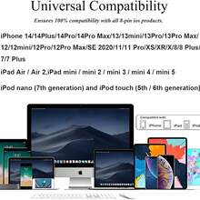 2-In-1 Lightning Charger Cable Adapter, Earphone Jack Cable Adapter, Headphone Adapter, Separate Audio And Charging Converter Dual Lightning Converter For IPhone 14/13/12/11/XS/XS Max/XR/X/8/8Plus/7/7Plus/IPad - White - View 9