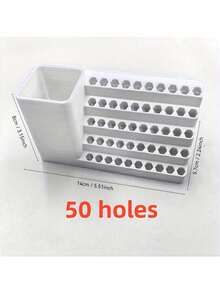 25/50孔多功能工具收纳架，带钻头架 - 塑料壁挂式工具收纳，适用于1/4英寸六角钻头，设计紧凑轻便，彩色隔层（蓝、黄、红），适用于家庭和工作室收纳，工具架，结构坚固，优质塑料，是专业技工和DIY爱好者的必备之选。 - 彩色 - 查看 4