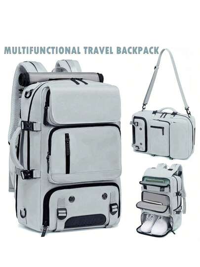 1 Pieza Mochila de Estilo Elegante para Hombres, Mochila de Senderismo para Hombres y Mujeres Mochila Casual de Estilo con Compartimento para Zapatos y Puerto de Carga - Ligera, Gran Capacidad Puede Acomodar Bolso para Portátil de 17", Casual, Campus, Viaje Diario y Fitness