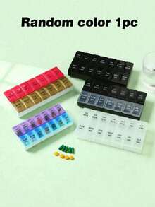 Weekly Pill Organizer With AM/PM Compartments, Colorful/Dual-Tone 7-Day Medication Dispenser, Portable Pill Case For Vitamins, Supplements And Daily Medications - Bluish Violet - View 9