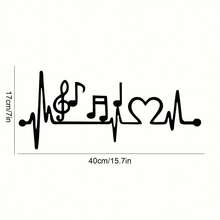 Hello Young 1pc Classic Coffee Heartbeat Metal Wall Decor, Art Piece, Suitable For Coffee Lovers Home Decoration, This Bar-Shaped Design Is Humorous And Fashionable, Applicable To Bedroom, Study And Various Spaces, Exquisite Metal Wall Decor, Suitable For Valentine's Day Decoration, Valentine's Day Gift, Home Decor, Room Decor, Wall Decor, Birthday, Graduation Ceremony And Other Occasions. - Black - View 16