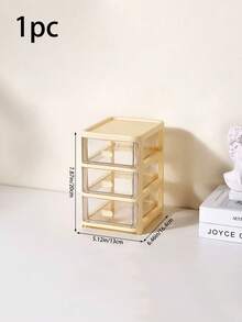 1pc 2/3/4/5 Drawer Transparent Plastic Desktop Storage Box, Office Supplies, Cosmetics, Jewelry Organizer With Drawers, Stackable Desk Organizer Cabinet - Multicolor - View 4