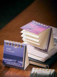 1件装创意横版迷你2026年日历，学生笔记桌面装饰，办公装饰，学习用品，小型桌面日历，个人及专业日程安排表，挂历，日历，圣诞倒计时日历，2026年日程表，2026年日历，2026年个性化日历 - 彩色 - 查看 6