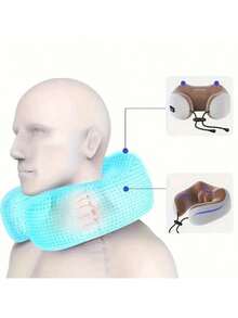 U-Shaped Massage Pillow, Multifunctional Neck Massager For Home, Car Pillow, Portable U-Shaped Pillow - Xám - Xem 4