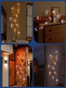 1pc Flexible LED Willow Vine & Butterfly Tree Fairy Lights - 8-Mode USB-Powered With Floral Design, Warm White Glow For Bedroom Decor, Mother'S Day, Valentine'S Gift, Holiday Lighting | Enchanting Ambiance | Flexible LED Lights, Best For Christmas, Perfect For Thanksgiving