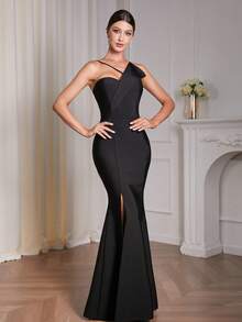 Women's Sexy Spaghetti Slip High Slit Backless Bodycon Bandage Dress, Elegant Fishtail Hem Design Bodycon Dresses,Celebrity Runway Dress, Party Dress For Ladies,Evening Gown,Christmas Dress,New Year Dress For Women