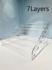 3/7 Tier Acrylic Nail Polish Display Rack, UV Gel Holder, Quick Installation Makeup Organizer, Jewelry Rack, Nail Desk Storage, Space Saving, Detachable Multi-Layer Acrylic Frame - Multicolor - View 13