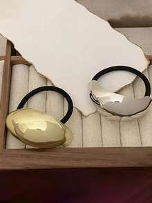 1 Peça de Elegante Faixa de Cabelo Elástica de Liga, Corda de Cabelo com Formato Geométrico da Moda para Rabos de Cavalo e Cabelos Grossos, Melhor Acessório de Cabelo para o Dia dos Namorados, Presentes, Viagens, Presentes para Mulheres, Acessórios de Cabelo, Enfeites de Meia