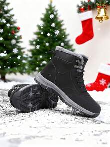 بوت رجالية للخارج جديدة للخريف/الشتاء، بوت عالية الكاحل ذات نعل سميك، خفيفة الوزن وداف ئة، بوت شتوية رجالية من البولي يوريثان مقاس كبير (39-47 أوروبي)، بوت للتنزه والمشي في الهواء الطلق، بوت شتوية رجالية، بوت للتخييم، بوت للمسارات الخارجية، بوت تسلق، مبطنة بطبقة عازلة، بوت كاجوال مريحة، بوت مشي دافئة، مضادة للانزلاق وقوية، بوت ثلج سوداء