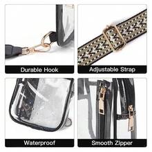 Clear Sling Bag, Clear Stadium Approved Crossbody Bag Purses For Women, Heavy Duty Transparent Chest Bag With Adjustable Strap,Sports Clear Crossbody Bag For Going Out - 棕色 - 查看 3