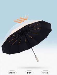 24-Rib Fully Automatic Umbrella, Sun And Rain Protection, UV Protection Umbrella, Suitable For School, Office, Home, Travel And Back To School Supplies, Sunny And Rainy Dual-Use Umbrella, Sun Protection, 99% UV Protection, Suitable For Men And Women, Durable Structure, Sun And Rain Protection