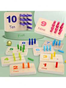 Kids Math Calculation Stick Toy, Montessori Sensory Training Color Matching Board Toddler Logical Educational Tool