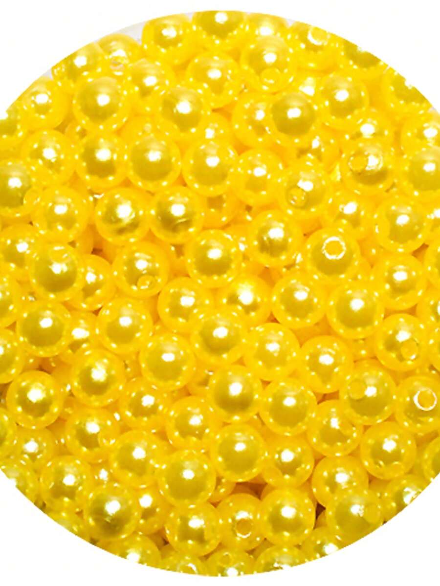 10mm ABS Pearl With Through Hole 125 Units - Crafts - 金絲雀黃 - 查看 1