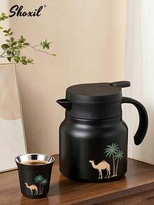 shoxil 1个保温咖啡壶/咖啡壶/茶壶，不锈钢材质，带可拆卸滤网，适用于冷热饮品，双层隔热咖啡壶，真空保温瓶，适合家庭/办公室/旅行/送礼 - Pot - 查看 5