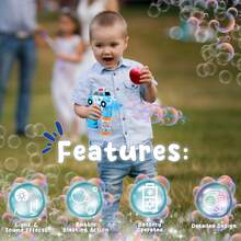 Durable And Long-Lasting Bubble Toy, Handheld Toy Bubble Gun With Strong Spray Force, Can Be Used For Halloween, Christmas Gifts, Wedding Decorations And Birthday Gifts (Batteries And Bubble Solution Not Included) - Blue - View 3