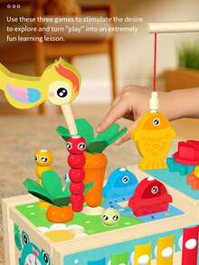 Drewniany samochodzik do wczesnej edukacji, zabawka edukacyjna, samochód dla dzieci ciągnący marchewki, przyczepa wielofunkcyjna z funkcją rozpoznawania kolorów