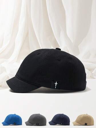 1pc Unisex New Adjustable Cross Patch Casual Outdoor Sports Fashion Baseball Cap, Versatile Daily Wear