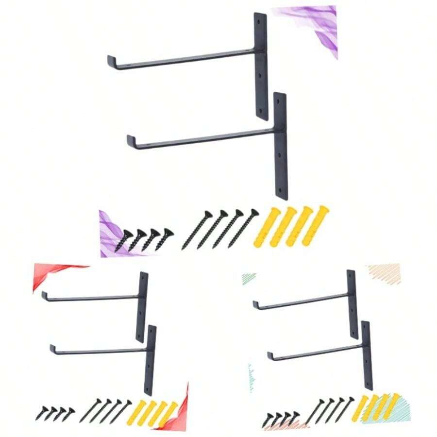 1 Juego Estante de Pared de Hierro Vintage Juego de Estantera para y Decoracin para Sala de y Estudio