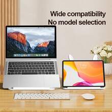 2-in-1 höhenverstellbarer Laptop-Ständer mit ergonomischem Schreibtischpad - Kohlenstoffstahl, faltbares Design, tragbarer Ständer mit Kühlung, geeignet für Büro Zuhause, verbessert Körperhaltung, lindert Augenermüdung, Laptop-Schreibtischständer, Haltungsunterstützung, modisches Accessoire, langanhaltend, drehbarer Tablet-/Laptop-Ständer, universeller ABS tragbarer faltbarer Halter, rutschfestes Silikonpad, einfache Winkeleinstellung, geeignet für Büro, Studium, Zeichnen - Mehrfachgeräteständer