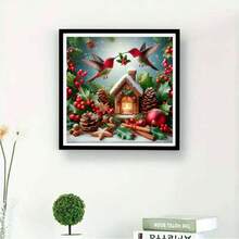 Kit de pintura de diamante 5D DIY sem moldura (1 unidade), pintura de diamante de pássaro, projeto de arte criativo para decoração de parede, decoração de festas, decoração artística para casa e escritório, arte de parede vibrante, presente artesanal para amigos, aniversário, Natal, Dia de Ação de Graças.