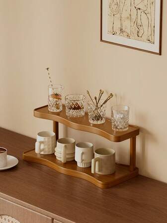 Desktop Storage Rack With Multiple Storage Options, Multi-Functional Storage Units, Luxurious Style, Home Display Rack. It Can Store Cups, Water Glasses, And Miscellaneous Items, Suitable For Living Rooms, Kitchens, And Other Places, And Can Be Placed Horizontally.
