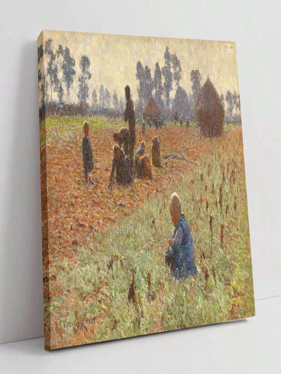 16*24inch*40x60cmEMILE CLAUS, GATHERING GRAIN -CANVAS WALL ARTWORK PIC PRINT - White - View 1