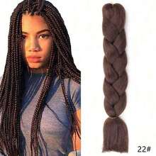 Extensiones de trenzas sintéticas de color ombre afro de 24 pulgadas de largo para mujeres, cabello Kanekalon