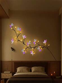 1pc Flexible LED Willow Vine & Butterfly Tree Fairy Lights - 8-Mode USB-Powered With Floral Design, Warm White Glow For Bedroom Decor, Mother'S Day, Valentine'S Gift, Holiday Lighting | Enchanting Ambiance | Flexible LED Lights, Best For Christmas, Perfect For Thanksgiving