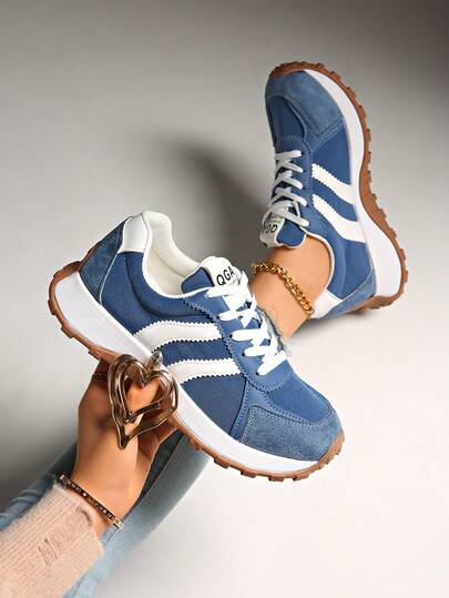 Zapatillas de mujer cómodas con cordones - Zapatos casuales ligeros y multifuncionales, con suela de goma antideslizante para uso en todas las estaciones, tallas grandes