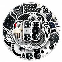 50pcs Black & White Polka Dot Stickers, INS Style Fashion Stickers, Cartoon Cat Stickers, Y2K Aesthetic Stickers, Art Graffiti Stickers, Vinyl Stickers, Suitable For Water Bottles, Tumblers, Guitars, Luggage, Phones, Laptops, Skateboards, Gifts - Black and White - View 3