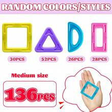 64/98/136PCS Medium-Sized Macaron Magnetic Building Blocks, STEM Construction Toy Set, Educational Magnet Toys For Learning, Enhance Creativity, Assorted Colors For Birthday/Christmas Gifts For Kids 3+ - Multicolor - View 10