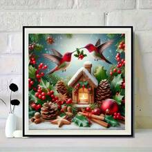 Kit de pintura de diamante 5D DIY sem moldura (1 unidade), pintura de diamante de pássaro, projeto de arte criativo para decoração de parede, decoração de festas, decoração artística para casa e escritório, arte de parede vibrante, presente artesanal para amigos, aniversário, Natal, Dia de Ação de Graças.