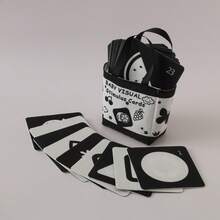 Black & White, Black & Red Contrast Cards, Visual Stimulation Cards For Newborn Baby, Color & Shape Recognition Educational Cards