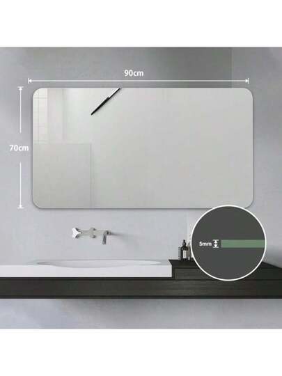 Anti Fog Waterproof Wand Mounted Bathroom Spiegel 70 90 Cm view 5