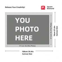 Customizable 11.8"X15.7" Diamond Painting Kit, Personalized Santa Claus Photo Art, Square & Round Acrylic Rhinestones, DIY Home Wall Decor, Unique Gift Idea - Multicolor - View 124