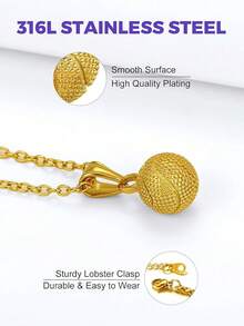 Richsteel 3D/Basketball/Soccer/Baseball Ball Boxing Glove Cool Pendant Men, 316L Stainless Steel Sneaker Chain,Sport Fan Jewelry - 02-金牌籃球 - 查看 6