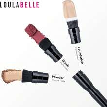 Brochas de Maquillaje Automática Loulabelle, Juego de Brochas de Maquillaje Profesional Incluye 3 Brochas Intercambeables: para Base, Polvo y Blush, Aplicacion Impecable y Uniforme. - 1 - Ver 4