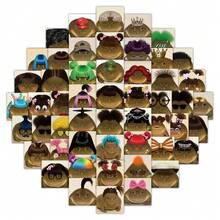 Pegatinas feas y lindas, paquete de expresión abstracta de escultura dea con costras, pegatinas para amigos, con adhesivo en la parte posterior que se puede desprender en cualquier momento, se pueden personalizar en estaciones de trabajo, cuadernos, fundas de teléfonos móviles, pegatinas para maletas, etc.