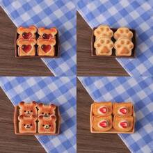 5 Pieces Mini Simulated Toast With Bear-Themed Design - 4 Adorable Styles, Durable ABS Resin, Perfect For DIY/OB11/BJD/Dollhouse Accessories And Miniature Scenes, Home Kitchen Decor, Mini Kitchenware, Joke Design, Detailed Craftsmanship, Dollhouse Accessories, Doll Accessories, Dollhouse Components - Multicolor - View 4