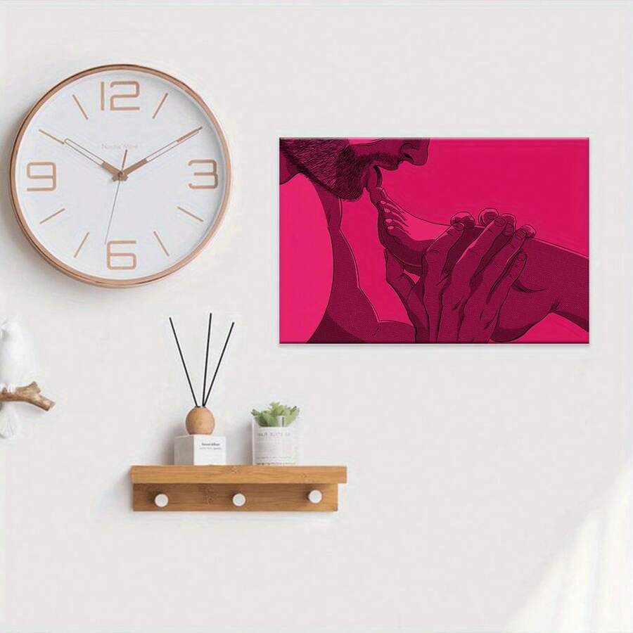 1pc Frameless Canvas Wall Art - Abstract Sexy Women Canvas Prints, Couple Body Art Posters, Ready To Hang Wall Art, Bedroom Decor, Unique Gifts, Erotic Art, Adult Wall Art Includes Hanging Hardware, Unique Wall Art And Decor For Bedroom, Living Room, Hallway, Perfect Gift Ideas, Fall Decor, Room Decor, Perfect For Room Decor