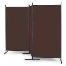6FT Trifold 130g Polyester Fabric Plastic Foot Carbon Steel Frame Foldable Screen Brown - Brown - View 2