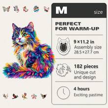 Rompecabezas de madera asimétrico, mejora la memoria y la concentración, educativo y alivia el estrés, regalo exquisito. Juego de rompecabezas con formas irregulares asimétricas, regalo distintivo para Navidad, Halloween, cumpleaños, artesanía decorativa de rompecabezas