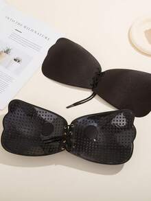 1/2 Pcs Self-Adhesive Invisible Bra, Seamless Lace-Up Lift Bra, Strapless, Bridal Style Lift Bra, For Casual & Comfortable Look - Multicolor - View 8