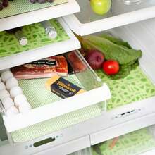 DII Kitchen Millennium, forros lavables y no adhesivos para contenedores y estantes de refrigerador - Incluye 6 que se pueden cortar en verde - Dalia negra - Ver 12