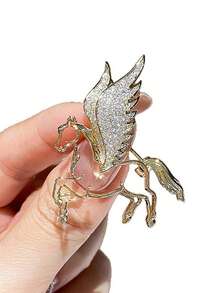 1 件优雅胸针，镶嵌闪亮水钻 - 创意徽章、包袋/服装装饰、精致设计、百搭配饰，适合日常穿着和派对装扮