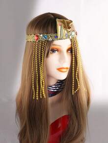 一套埃及主题服饰配件，包括金色埃及女王头饰、金属蛇形手镯、螺旋手镯、蛇形手镯，女性角色扮演饰品，金属材质，适合派对、婚礼、日常生活、工作、度假等各种场合。 - 彩色 - 查看 12