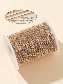 1 卷 2 毫米 6.5# 5 码/10 码超闪亮水钻链，适用于美甲装饰、鞋子/衣服装饰、手机壳/杯子装饰、汽车方向盘装饰、婚纱装饰、以及各种 DIY 装饰链、手工缝纫装饰链、包边装饰链