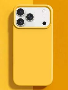1 buah Casing Ponsel Silikon Cair Warna Permen Mewah dengan Tombol AI, Cocok untuk iPhone 17 AIR 16 15 14 13 12 11 Pro Max Plus | Perlindungan Anti Guncangan Ultra Tipis | Ponsel - kuning cerah - View 3