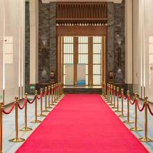 Black Velvet Stanchion Rope Crowd Control Rope Barrier With Gold Color Plated Hooks, 60 - Inch 5 Feet - 5 Foot Red - View 8